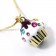 chaîne et pendentif cupcake doré
